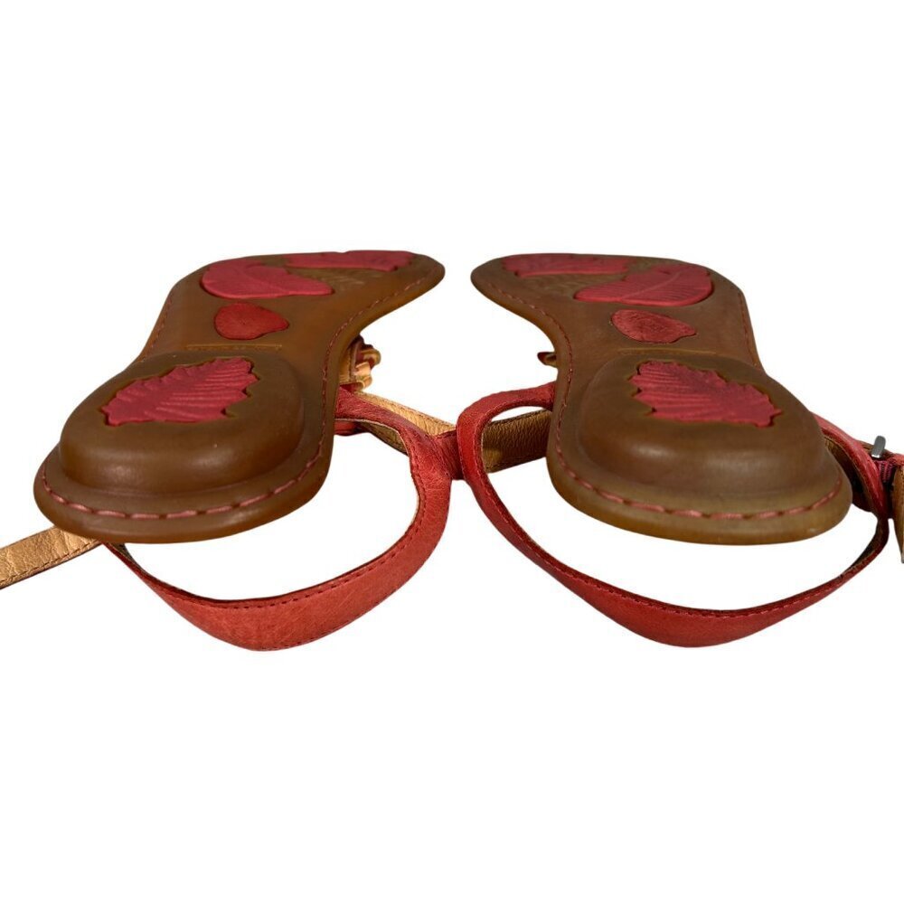 Born Leather Orange Yellow Floral T-Strap Comfort Sandals US 8, EU 39 - Picture 12 of 14